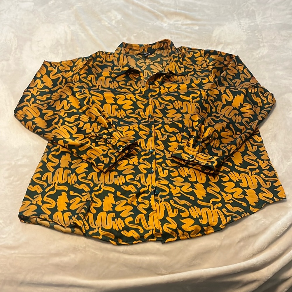Green & Yellow Button Down Shirt